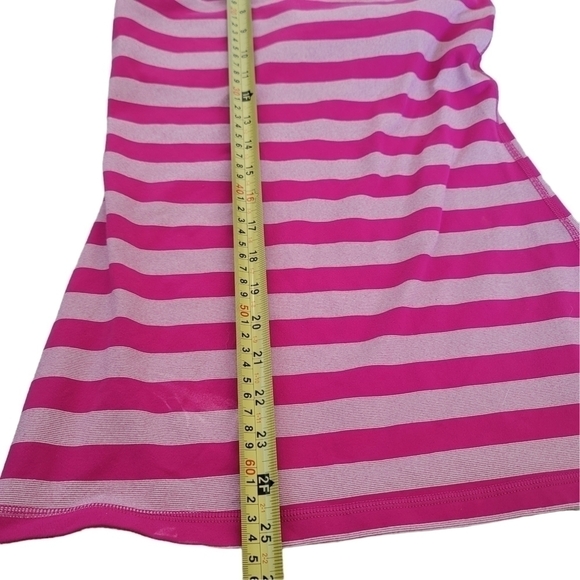 𝅺LULULEMON Power Y tank top pink and white strip - Picture 8 of 9